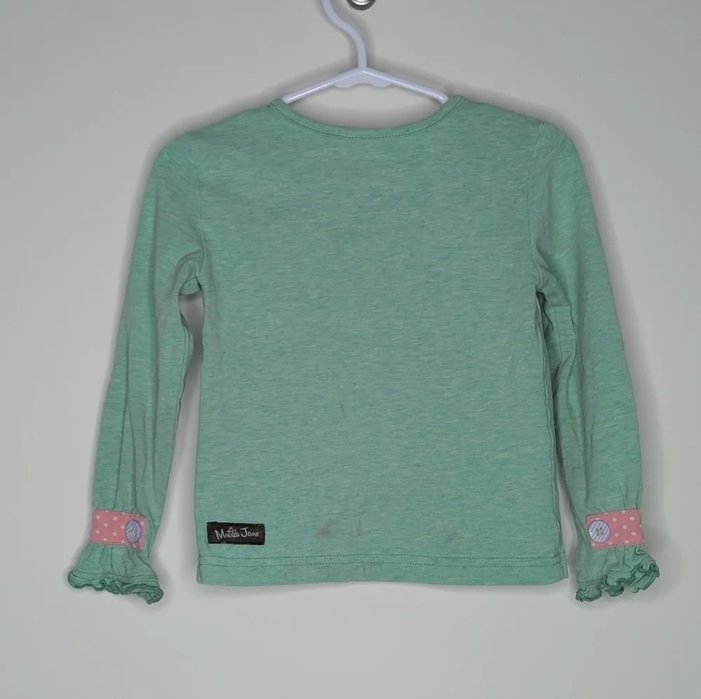 Matilda Jane Green Long Ruffle Sleeve Shirt 2T